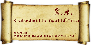 Kratochvilla Apollónia névjegykártya